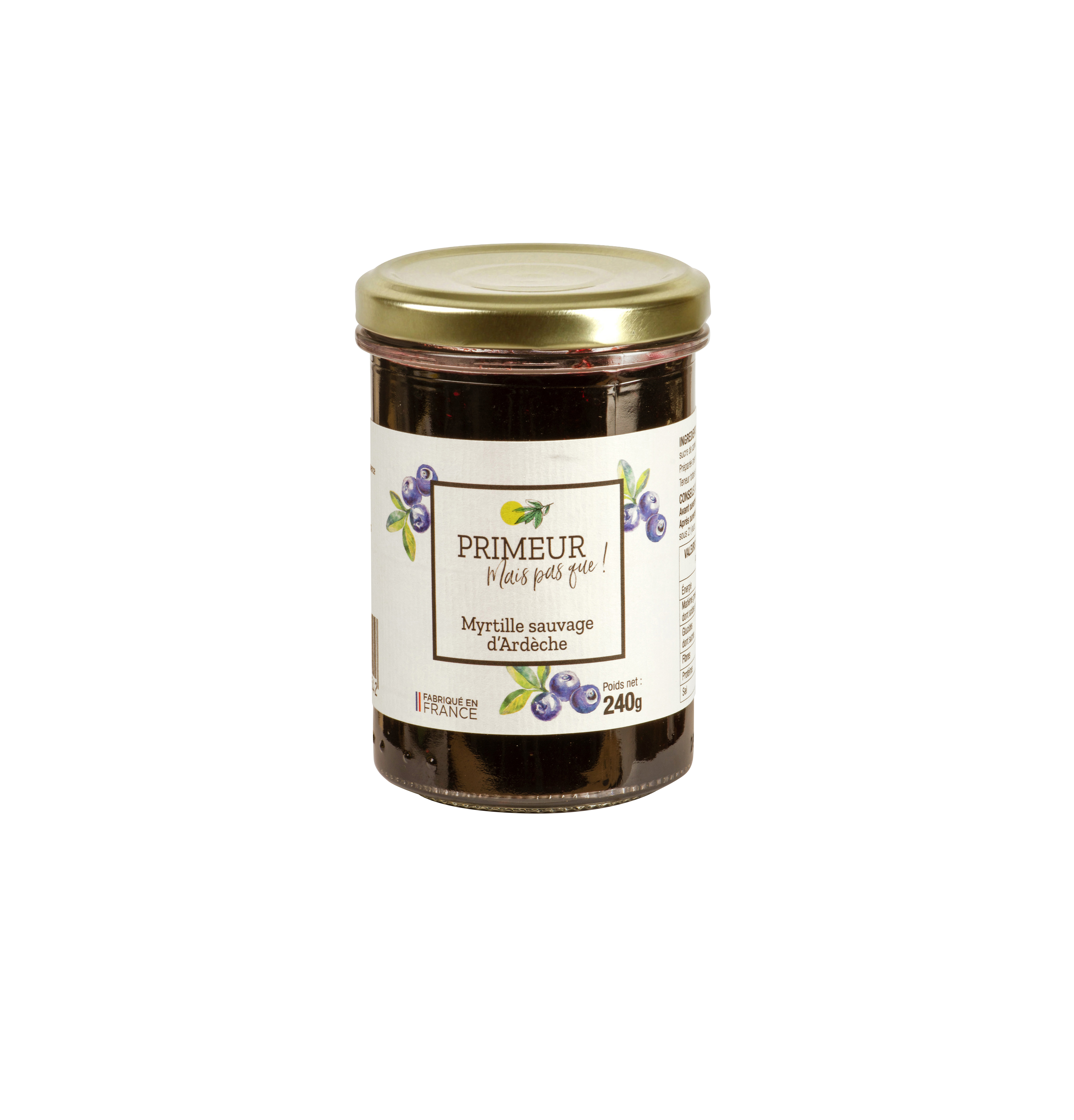 CONFITURE DE MYRTILLE SAUVAGE D'ARDECHE